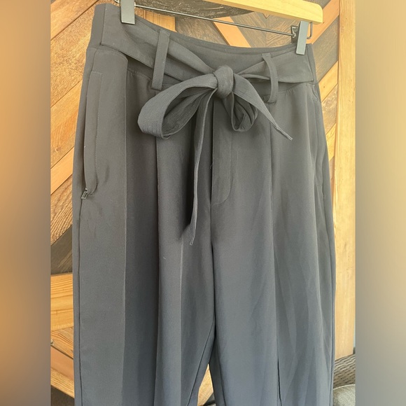 Athleta Cardiff Black Tie Front Black Pant Size 10 - Picture 5 of 10